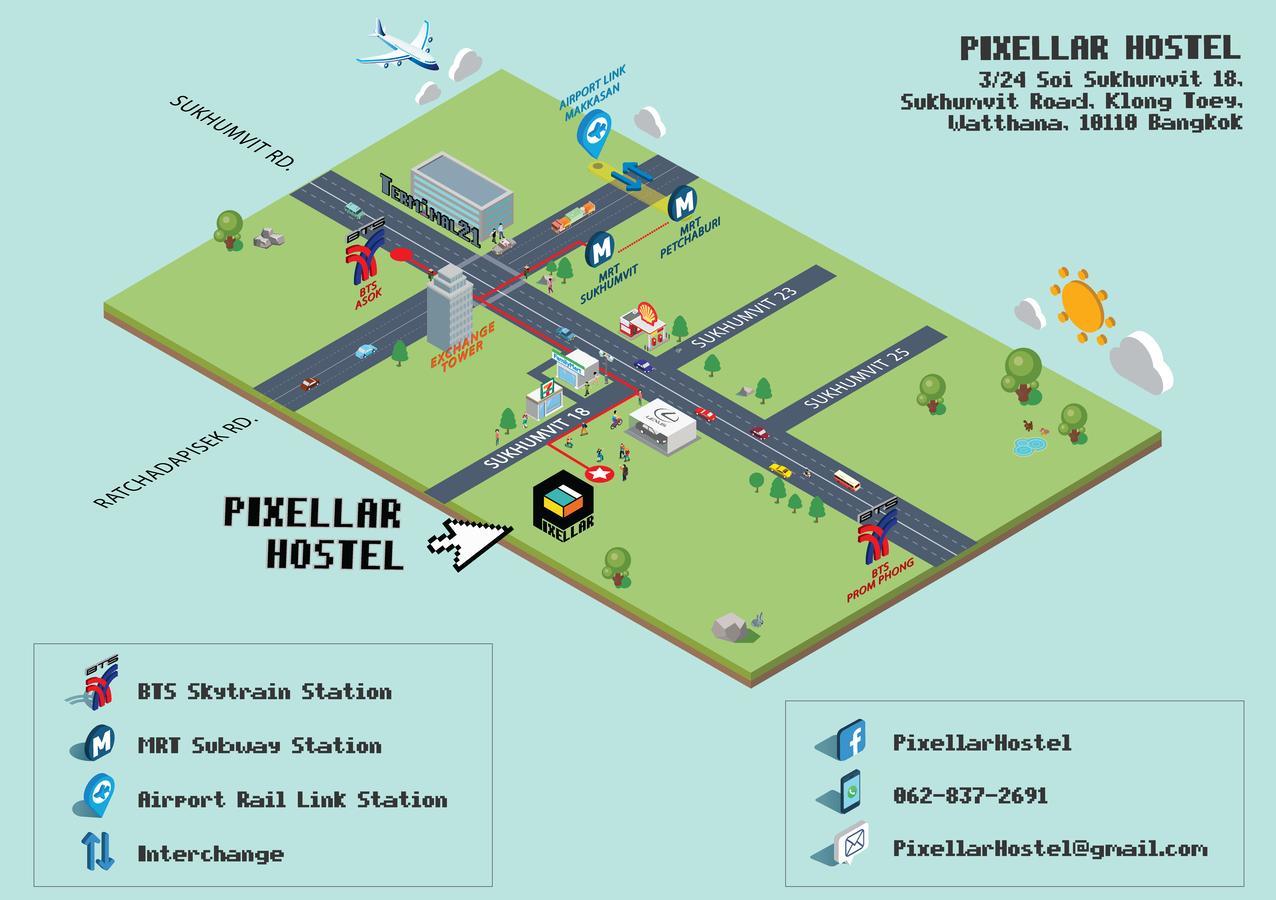 Pixellar Hostel Bangkok Eksteriør billede